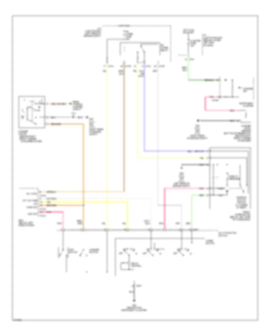 Электросхема передних стеклоочистителей дворников и омывателя лобового стекла для Hyundai Santa Fe SE 2009