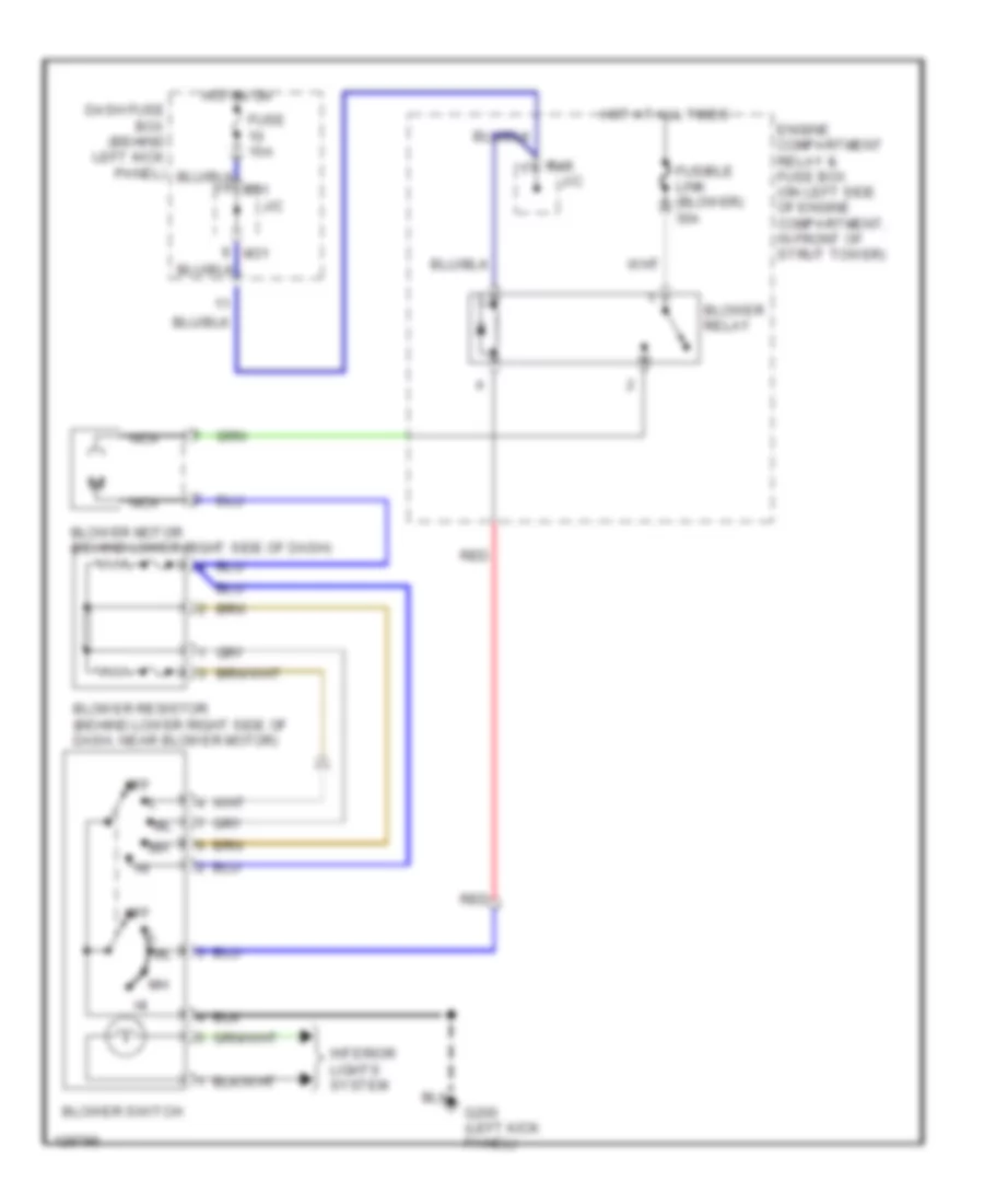 Heater Wiring Diagram for Hyundai Accent GL 2000