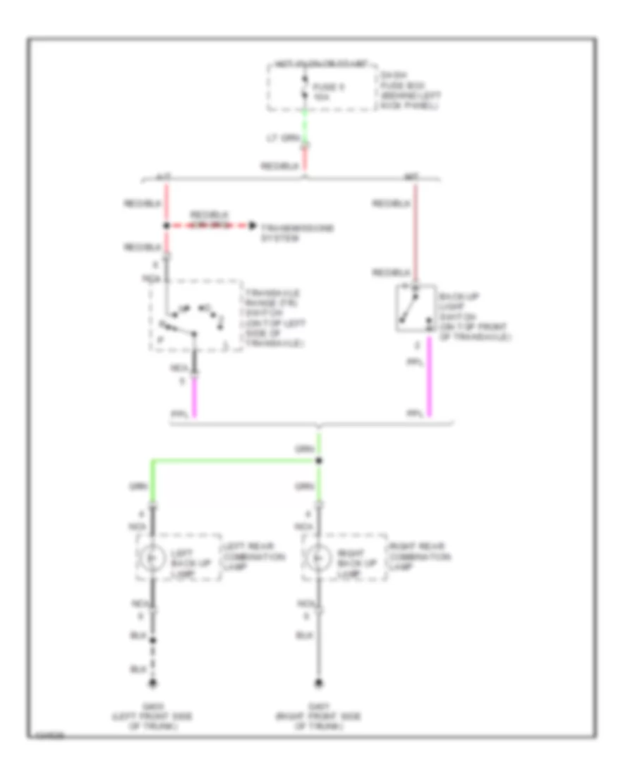 Back up Lamps Wiring Diagram for Hyundai Accent GL 2000