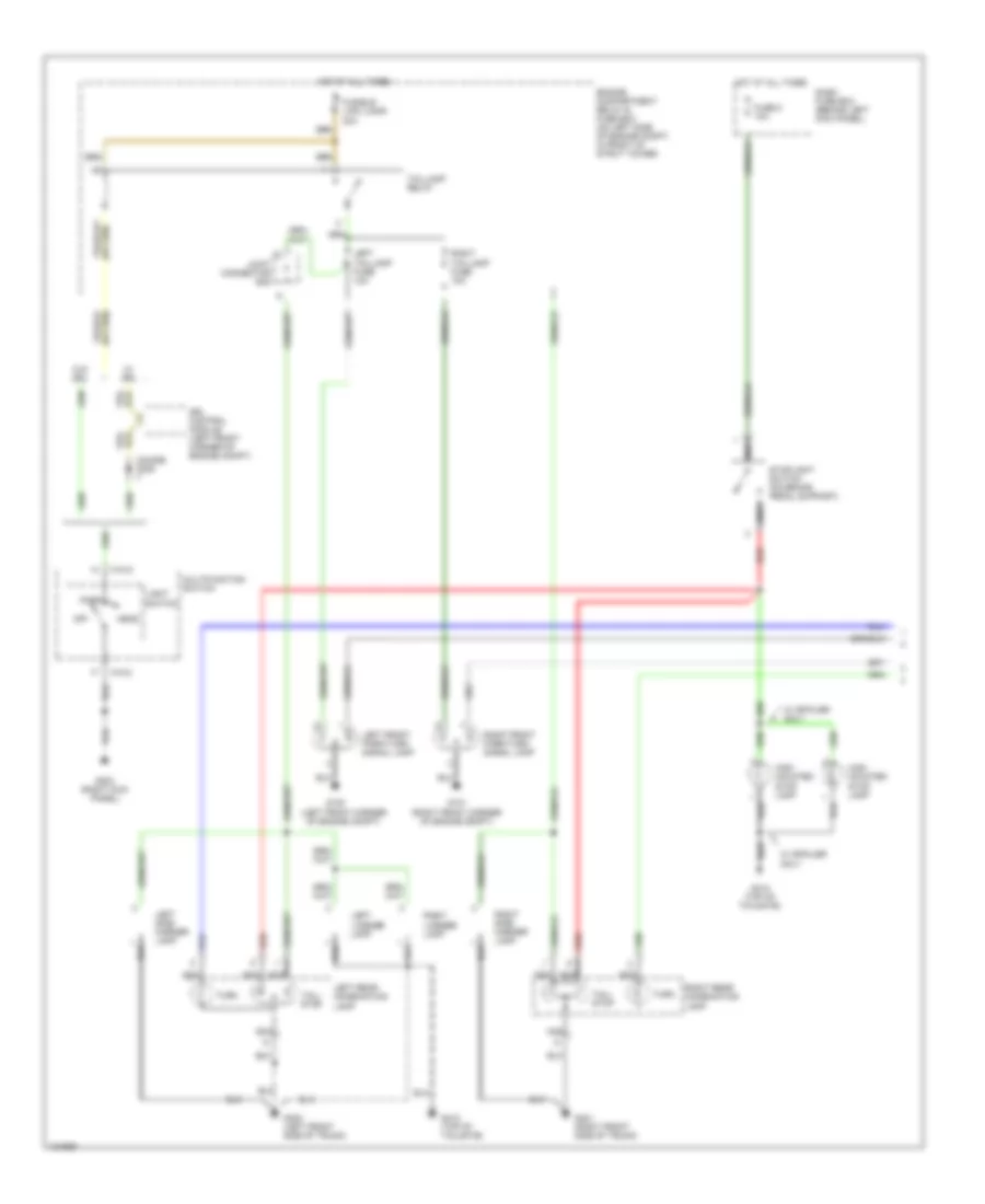 Exterior Lamps Wiring Diagram, 2  3 Doors (1 of 2) for Hyundai Accent GL 2000