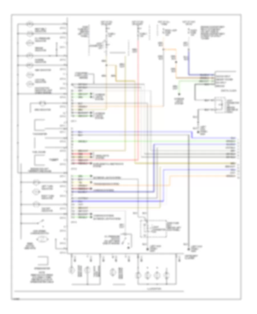 Instrument Cluster Wiring Diagram 1 of 2 for Hyundai Accent GL 2000