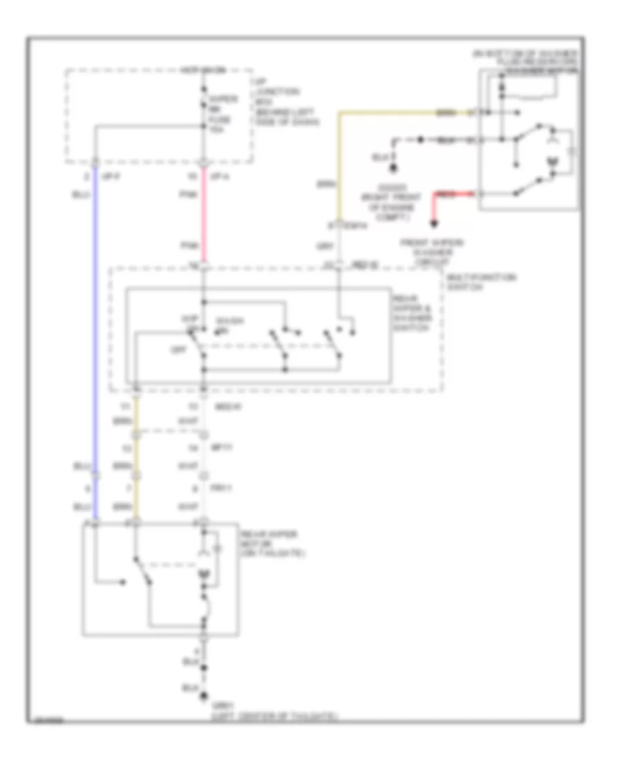 Rear WiperWasher Wiring Diagram for Hyundai Accent GLS 2012