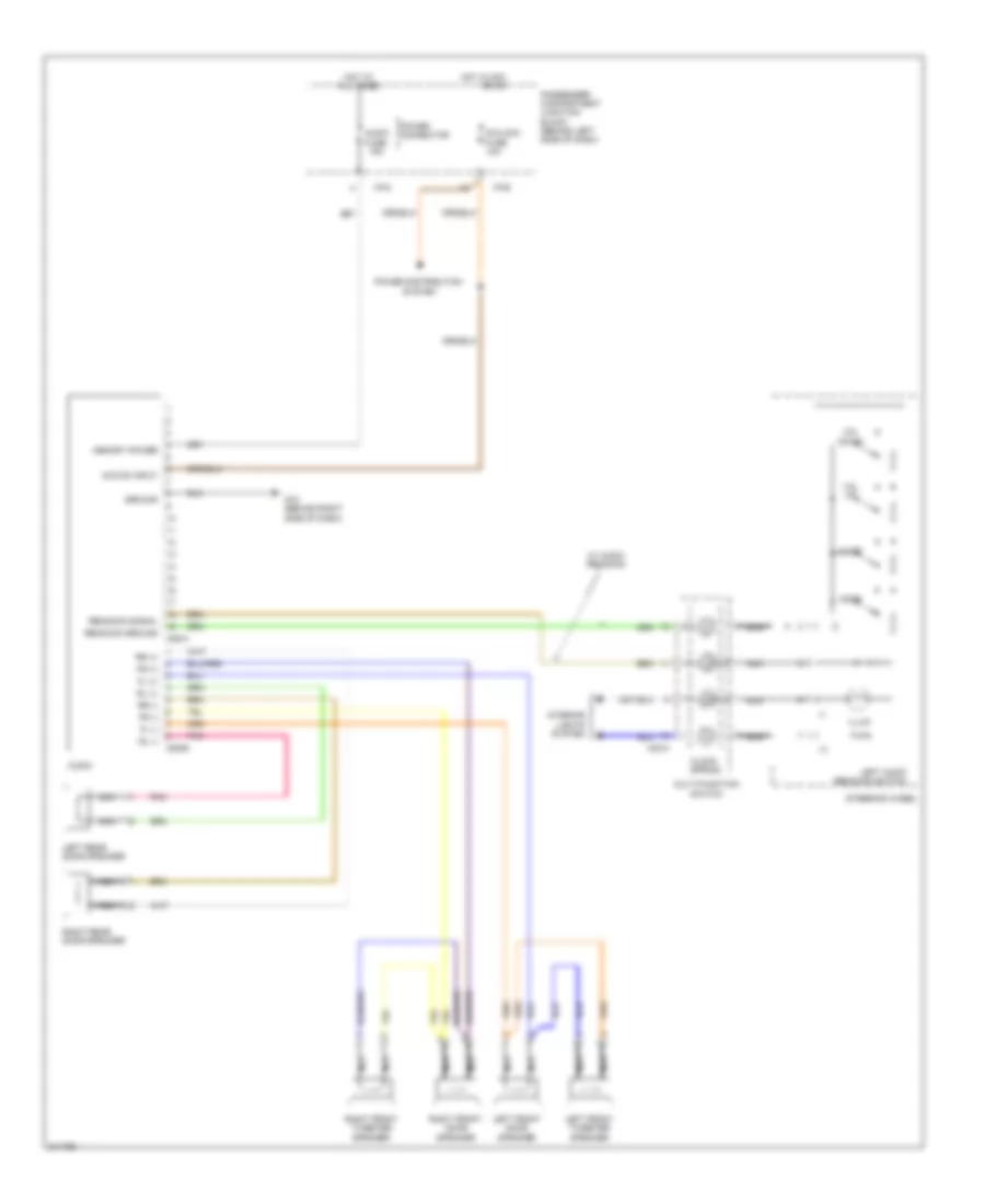 Radio Wiring Diagram, without Amplifier for Hyundai Sonata Limited 2009