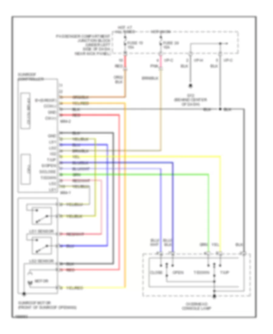 Power TopSunroof Wiring Diagram for Hyundai Elantra Limited 2006