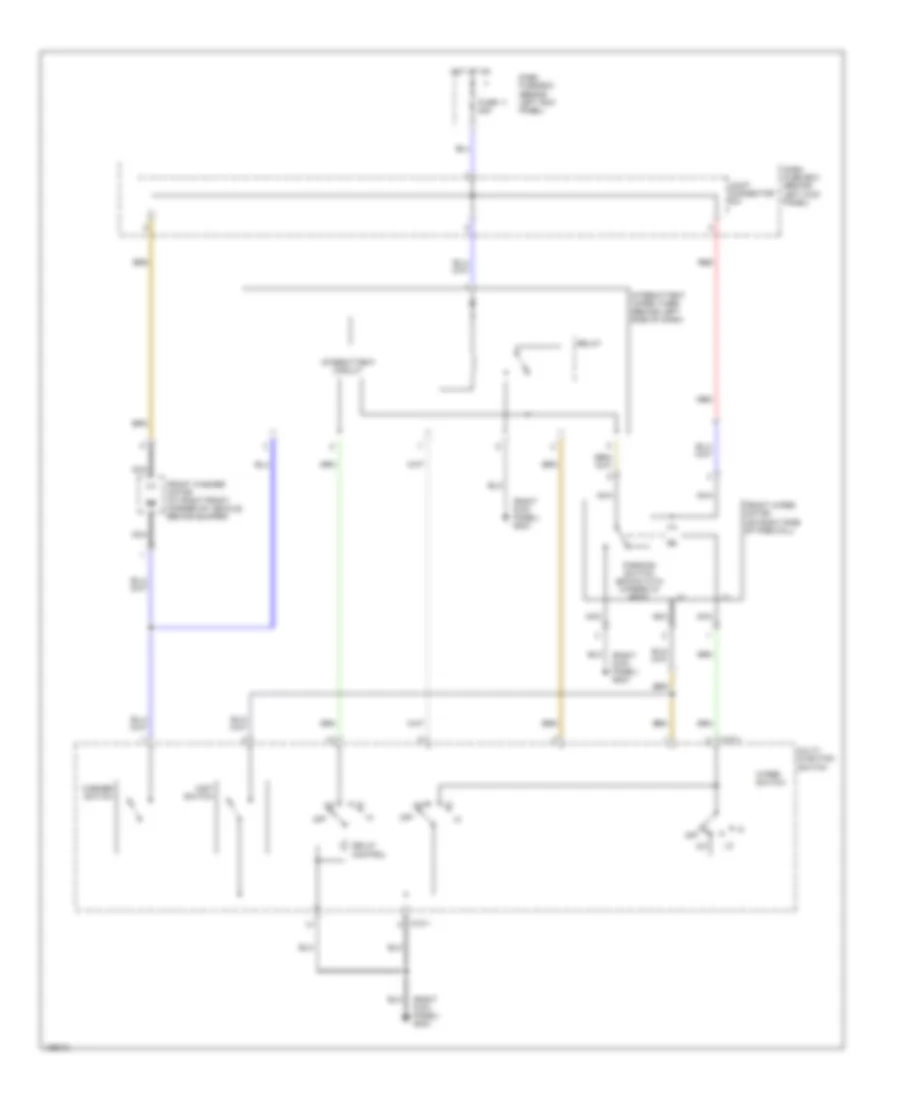 Электросхема передних стеклоочистителей дворников и омывателя лобового стекла, без ETACM для Hyundai Accent L 2000