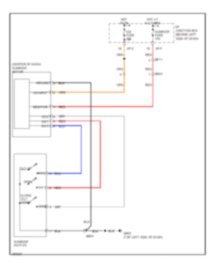 Power TopSunroof Wiring Diagram for Hyundai Accent GS 2012