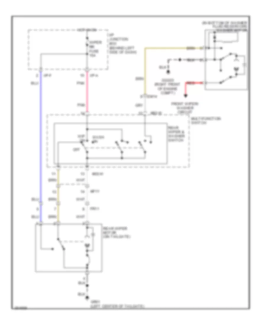 Rear Wiper Washer Wiring Diagram for Hyundai Accent GS 2012