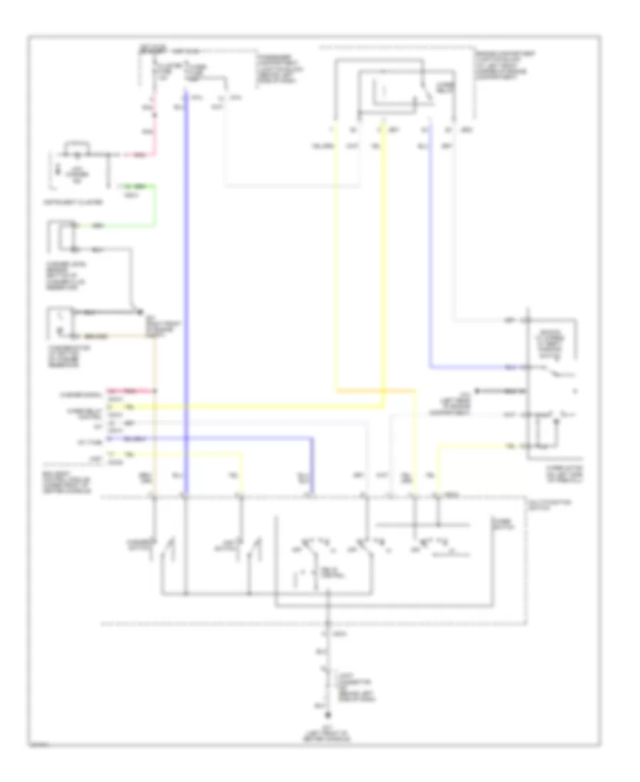 Электросхема стеклоочистителя, дворников и омывателя для Hyundai Sonata SE 2009