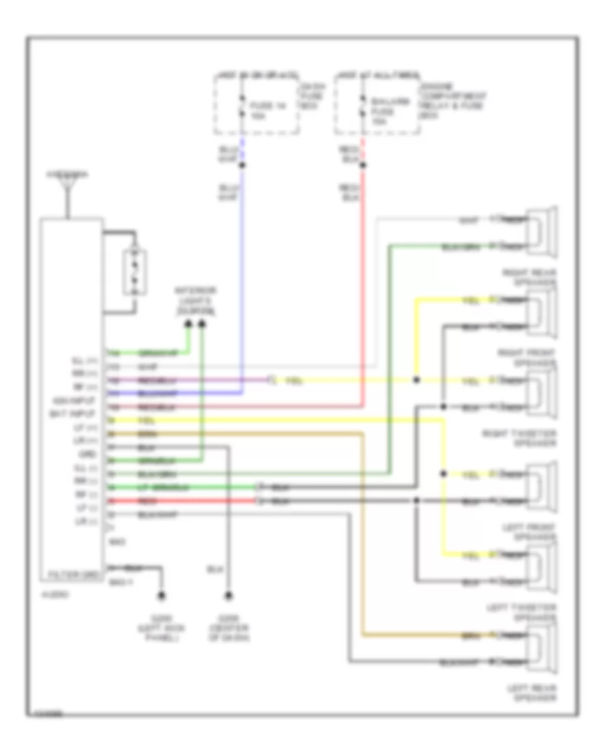 Radio Wiring Diagrams for Hyundai Elantra GLS 2000