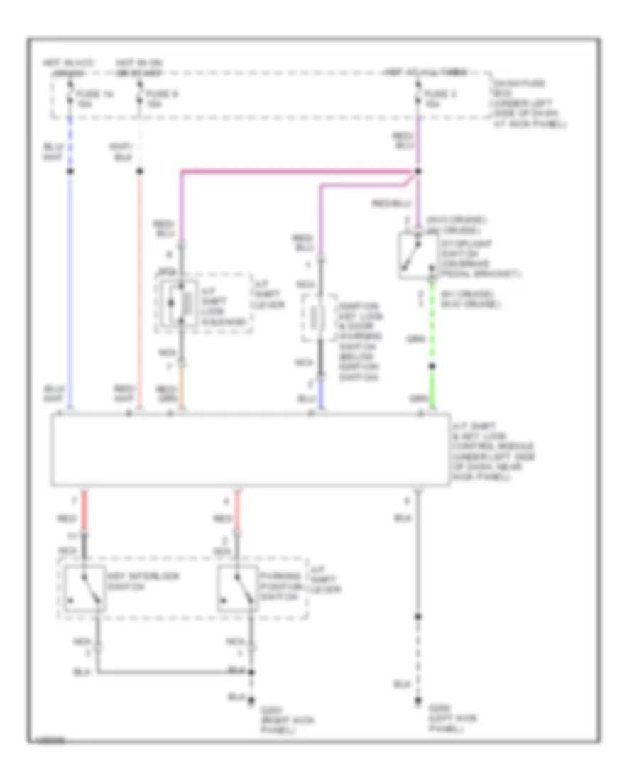 Shift Interlock Wiring Diagram for Hyundai Elantra GLS 2000