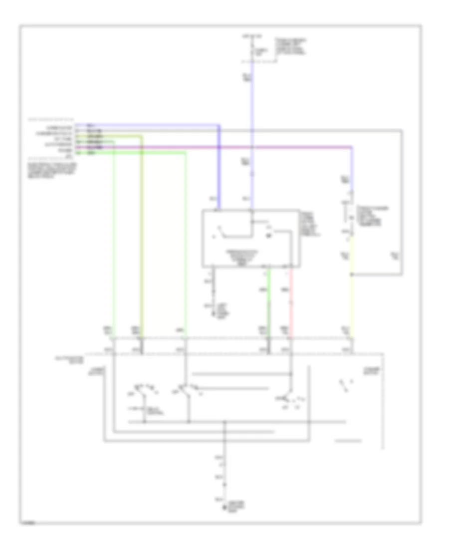 Электросхема передних стеклоочистителей дворников и омывателя лобового стекла для Hyundai Elantra GLS 2000