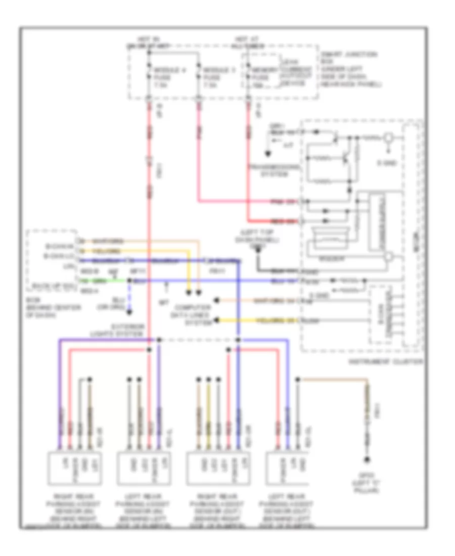 Parking Assistant Wiring Diagram for Hyundai Elantra GLS 2012
