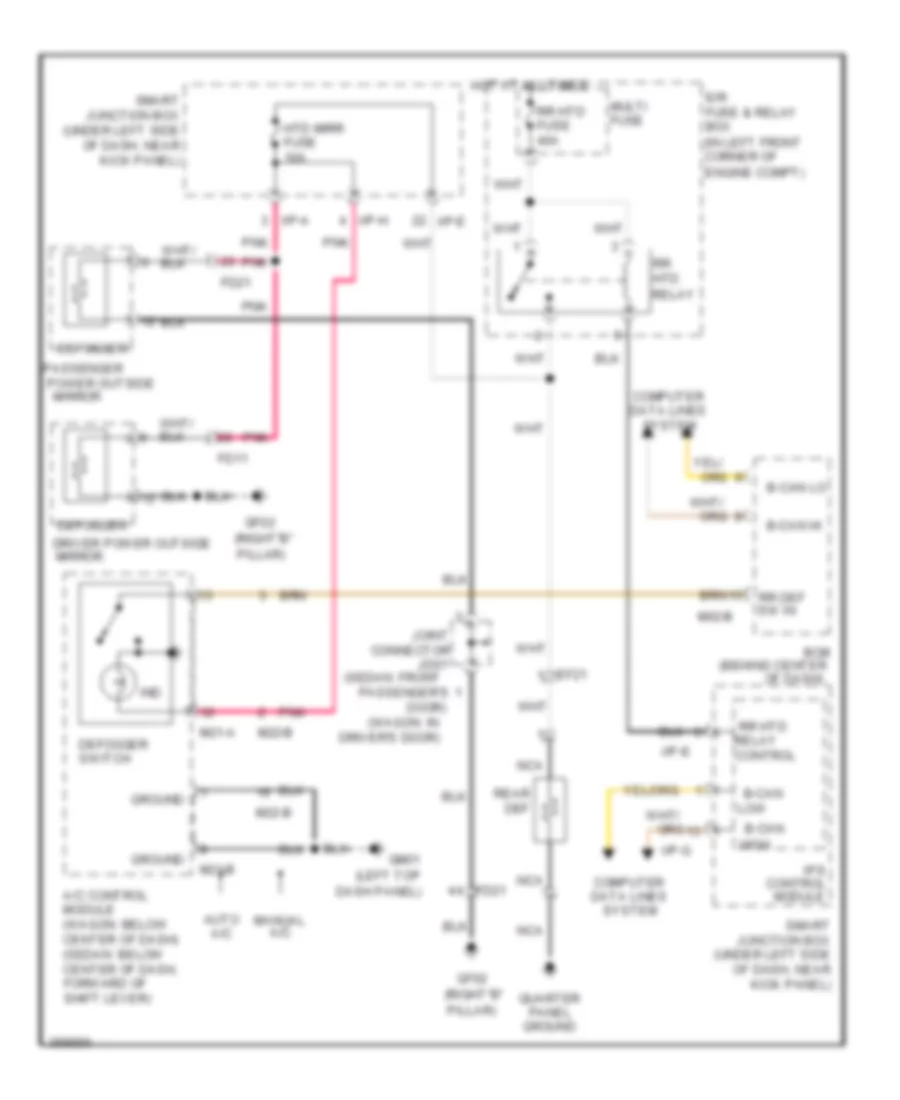 Defoggers Wiring Diagram without Auto Defogger for Hyundai Elantra Limited 2012