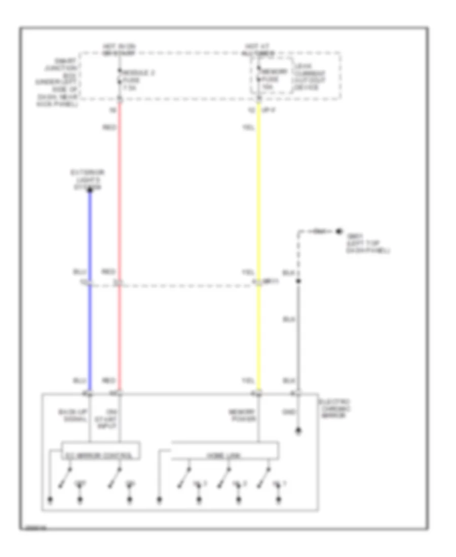 Electrochromic Mirror Wiring Diagram, with Home Link for Hyundai Elantra Limited 2012