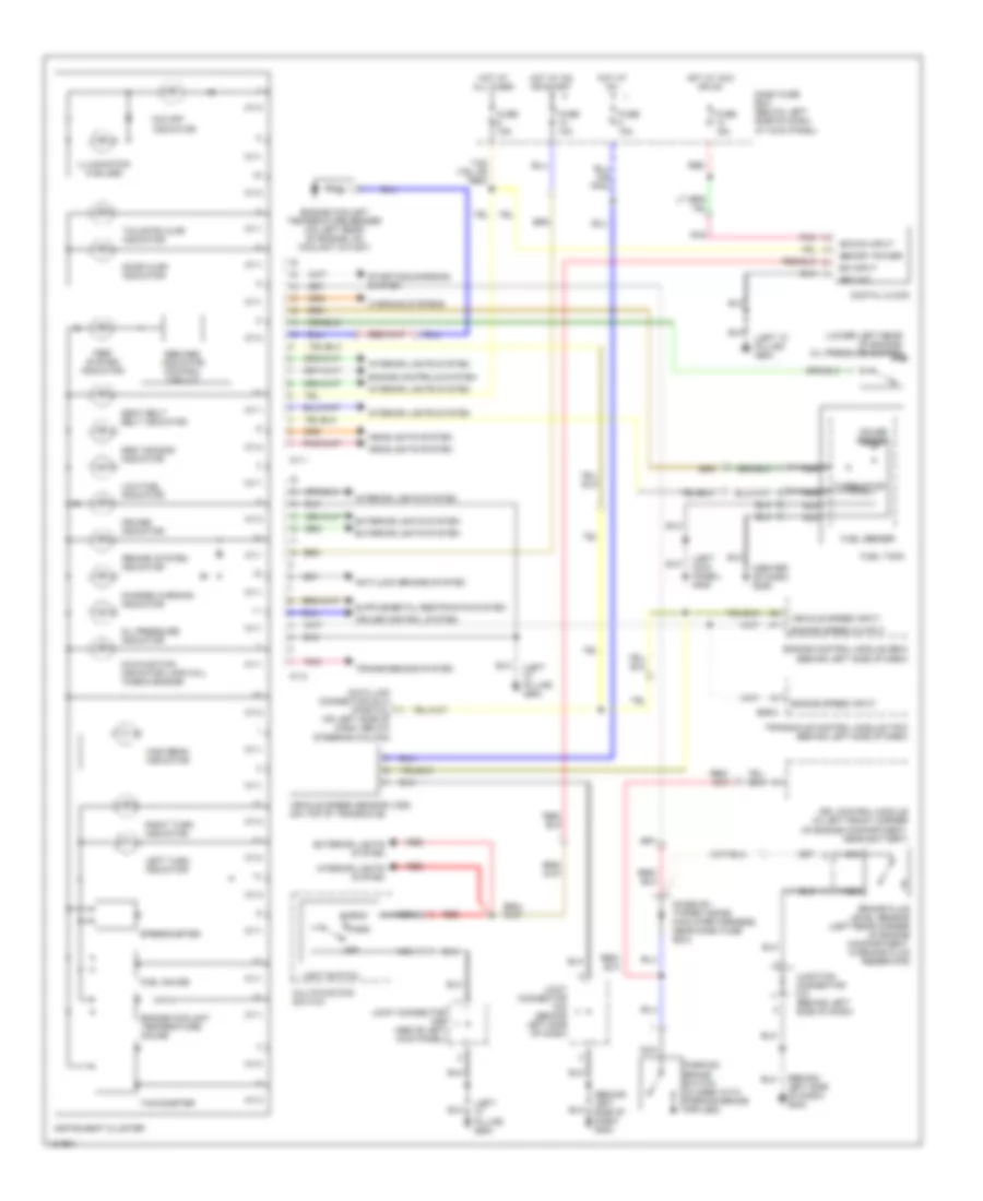 Instrument Cluster Wiring Diagram for Hyundai Tiburon 2000