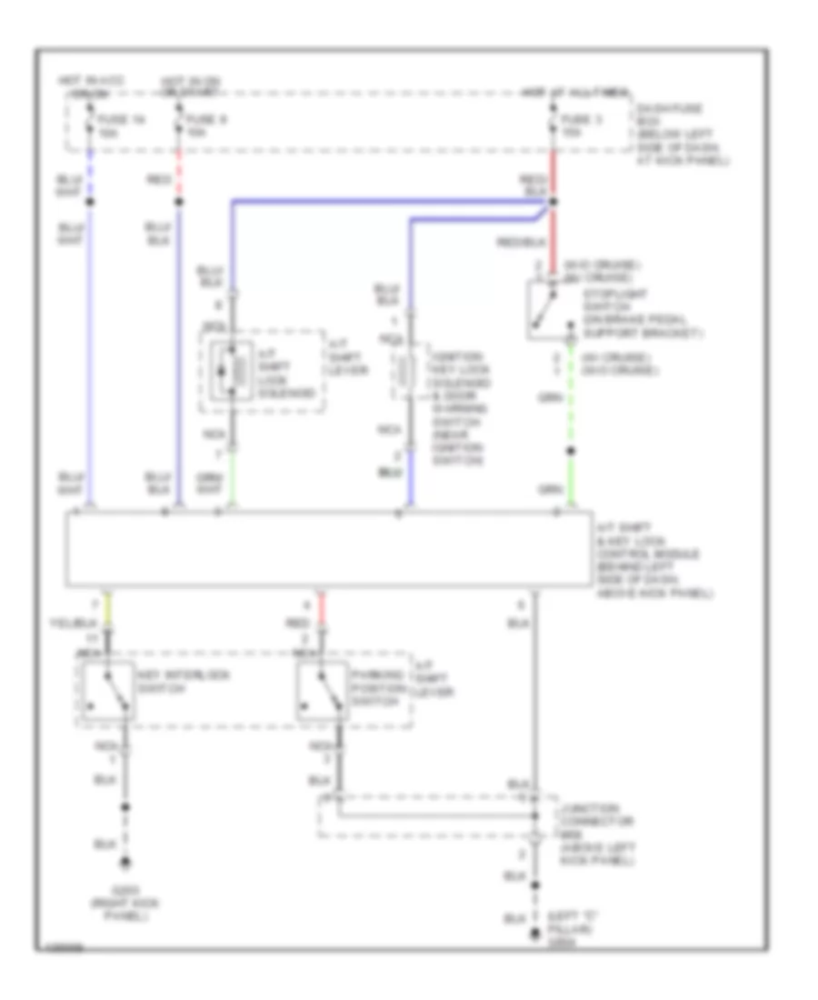 Shift Interlock Wiring Diagram for Hyundai Tiburon 2000
