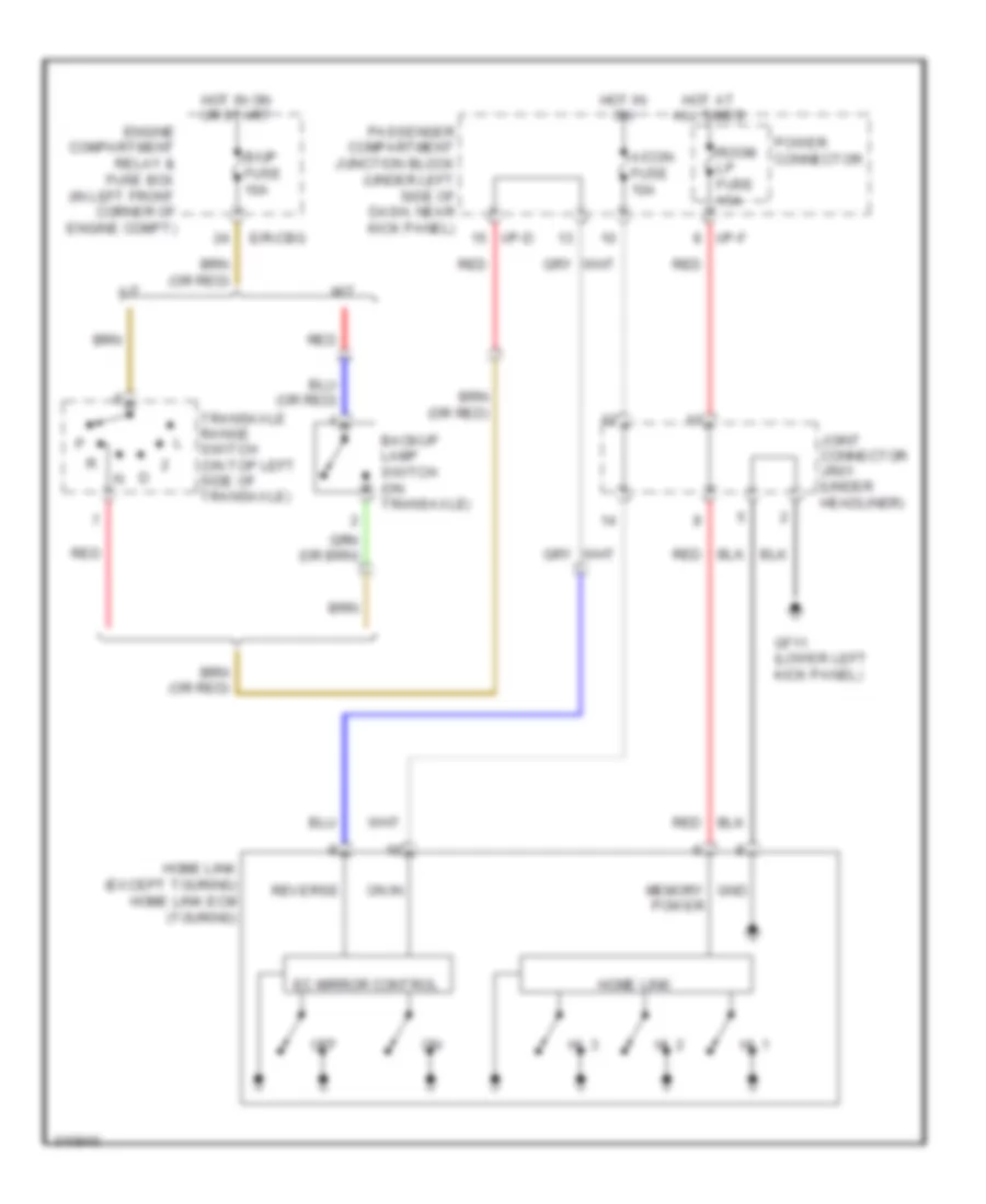 Electrochromic Mirror Wiring Diagram with Home Link for Hyundai Elantra Touring GLS 2012