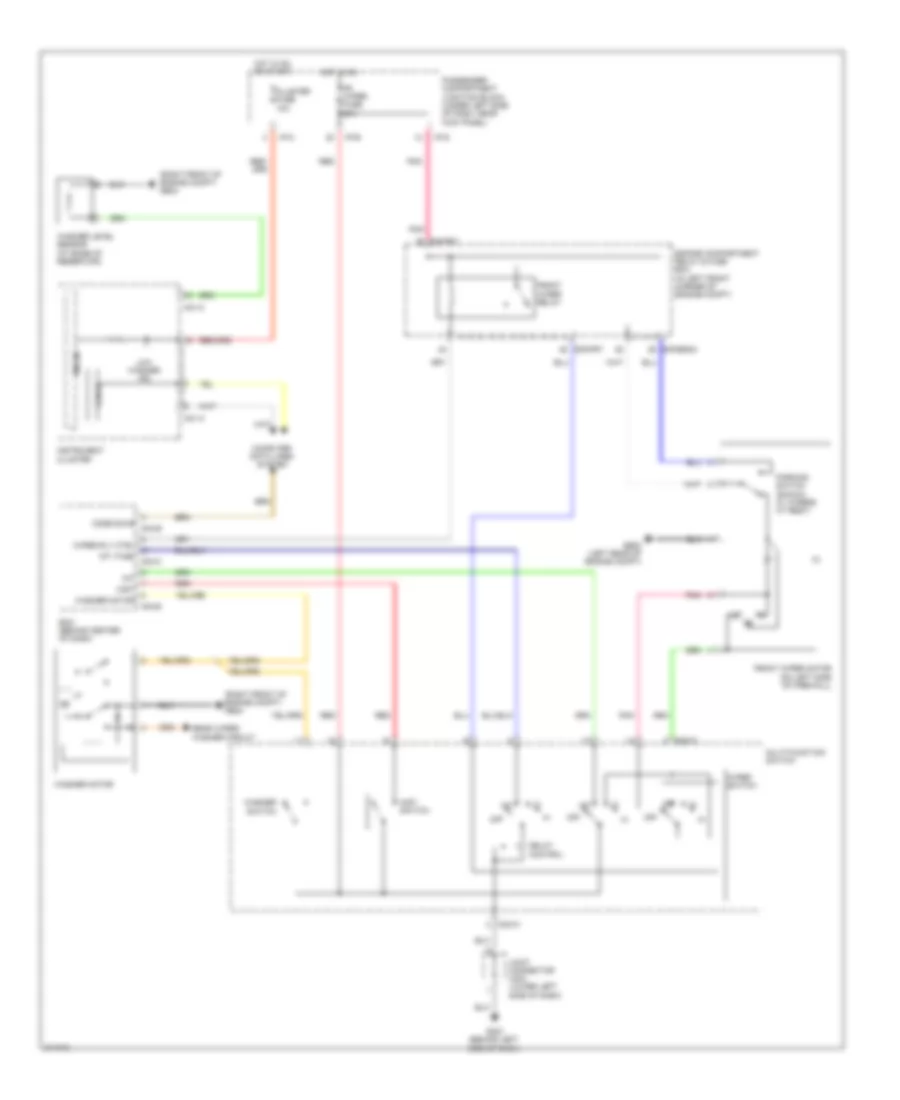 Front WiperWasher Wiring Diagram, without Rain Sensor for Hyundai Elantra Touring GLS 2012