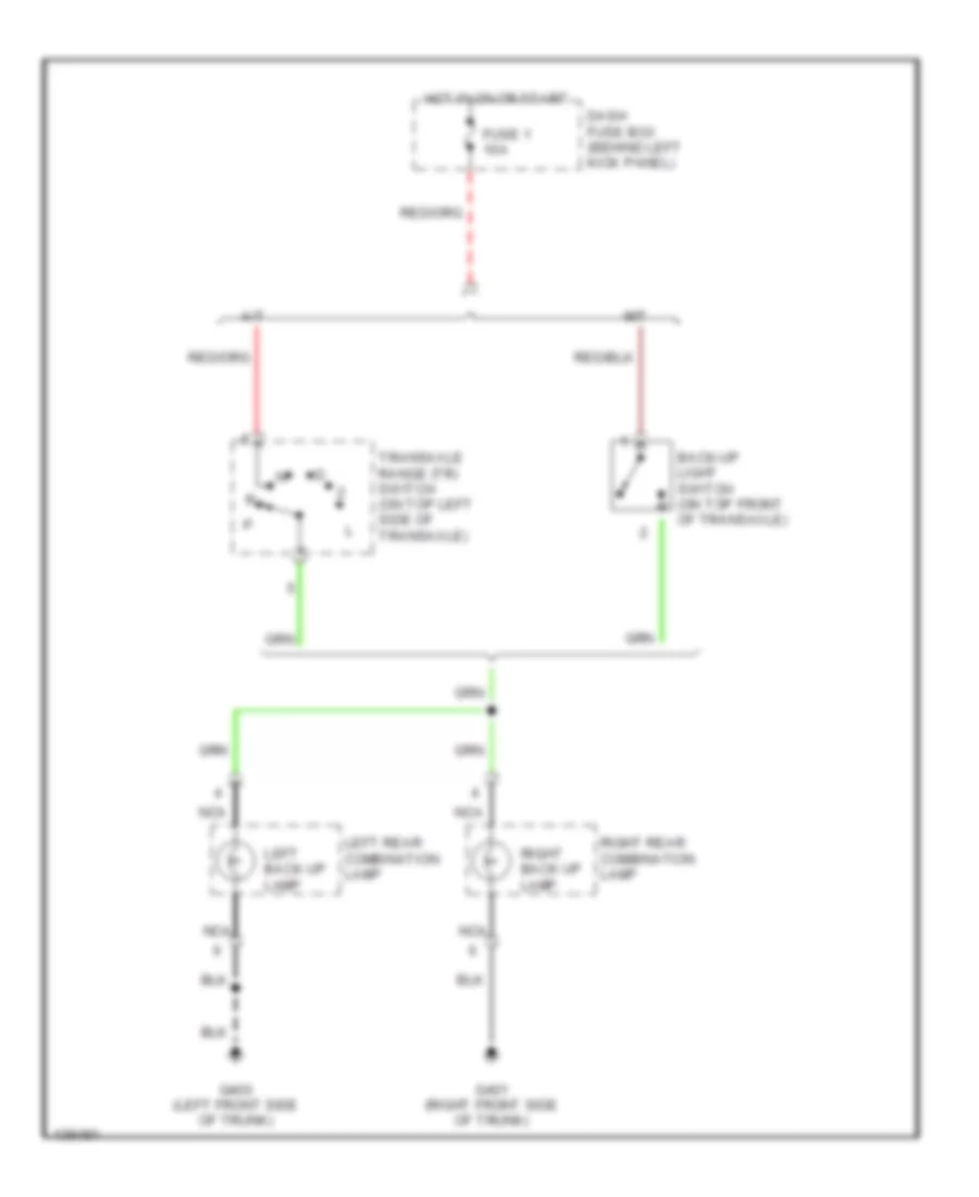 Back up Lamps Wiring Diagram for Hyundai Accent GL 2001