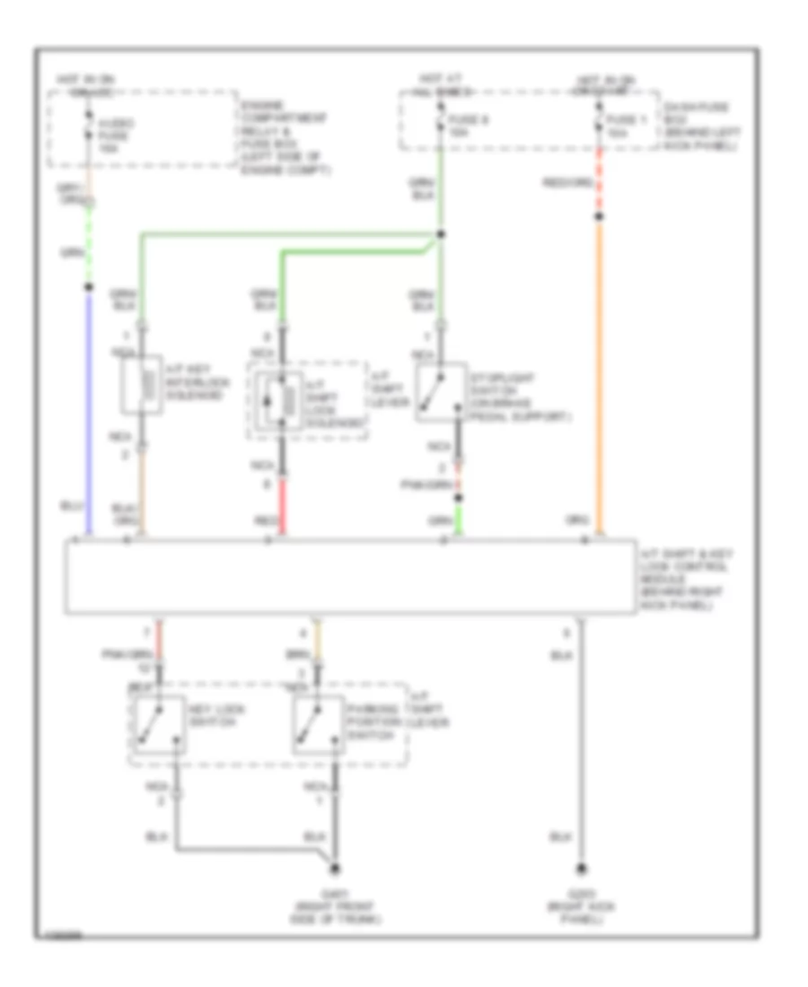 Shift Interlock Wiring Diagram for Hyundai Accent GS 2001