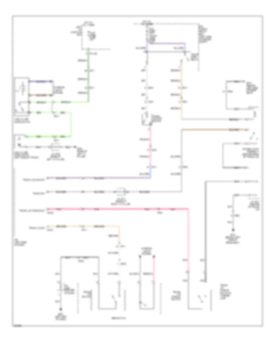 Trunk  Fuel Door Release Wiring Diagram, without Power Decklid for Hyundai Equus Ultimate 2012