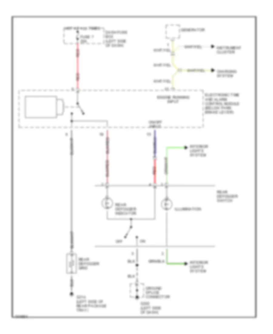 Defogger Wiring Diagram for Hyundai Elantra GLS 1992