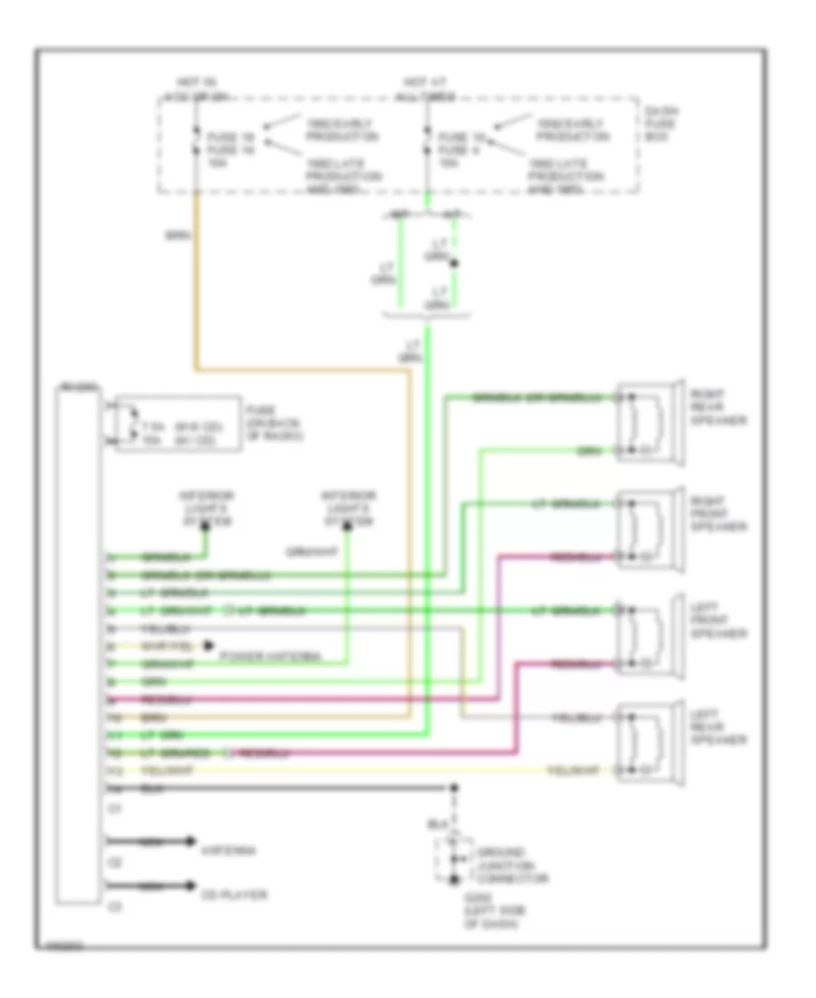 Radio Wiring Diagrams for Hyundai Elantra GLS 1992