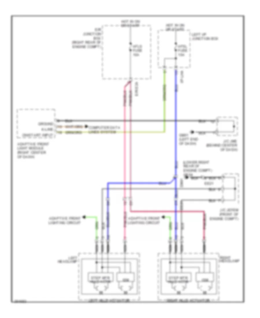 Headlamps Leveling Wiring Diagram, with AFLS for Hyundai Genesis 3.8 2012