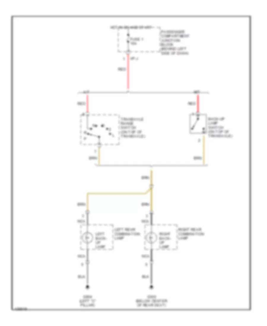 Back up Lamps Wiring Diagram for Hyundai Elantra GLS 2001