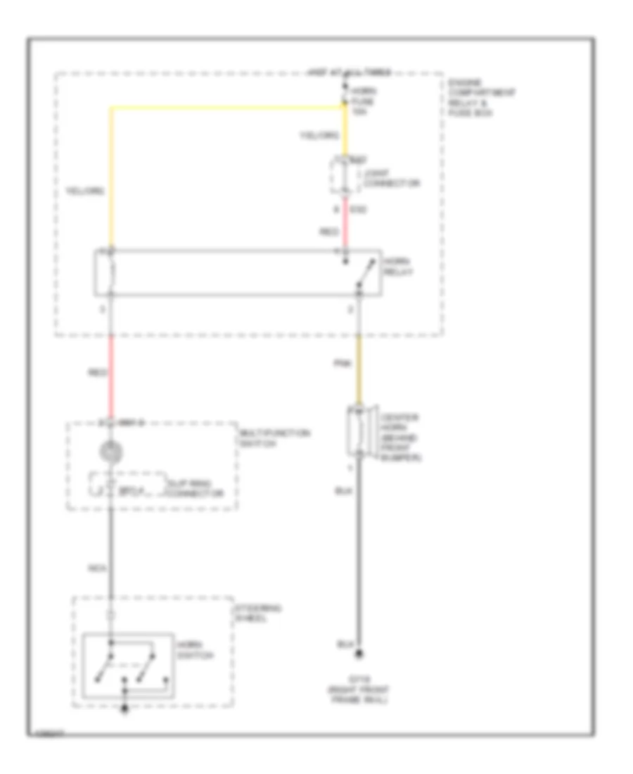 Horn Wiring Diagram for Hyundai Elantra GLS 2001