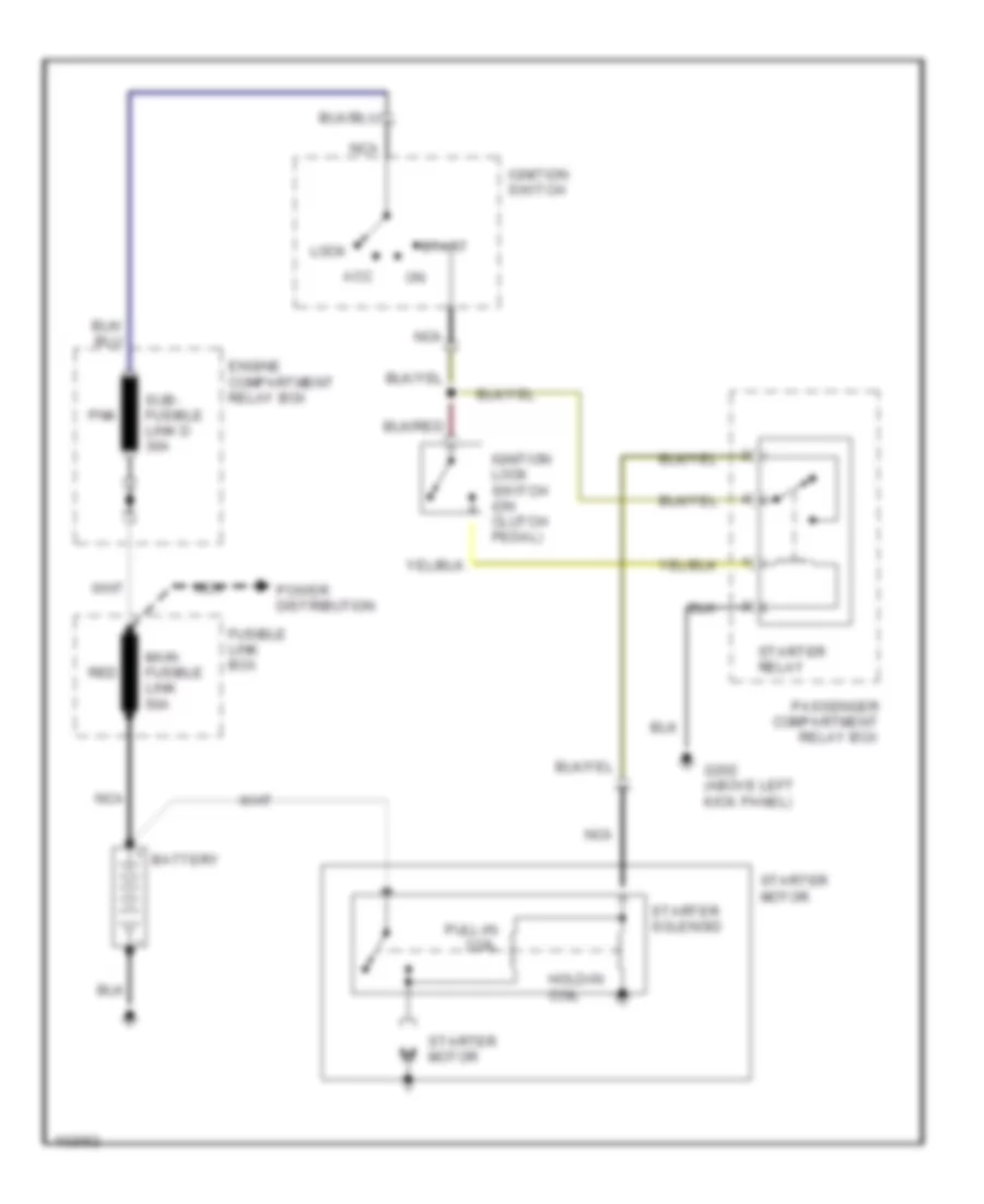 Starting Wiring Diagram M T for Hyundai Excel GL 1992