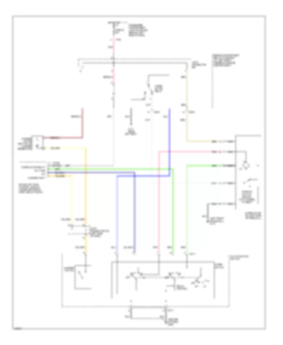 Электросхема стеклоочистителя, дворников и омывателя для Hyundai Elantra GT 2001