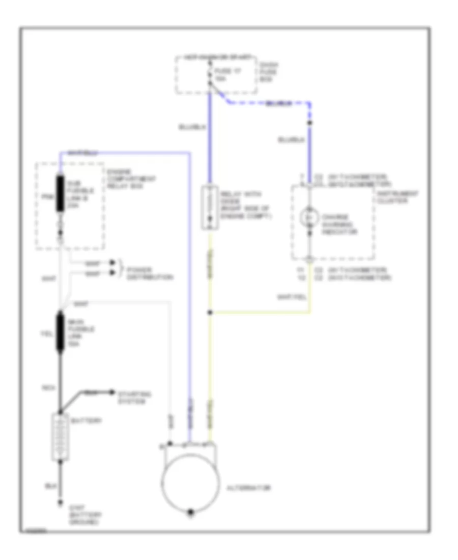 Charging Wiring Diagram for Hyundai Excel GS 1992