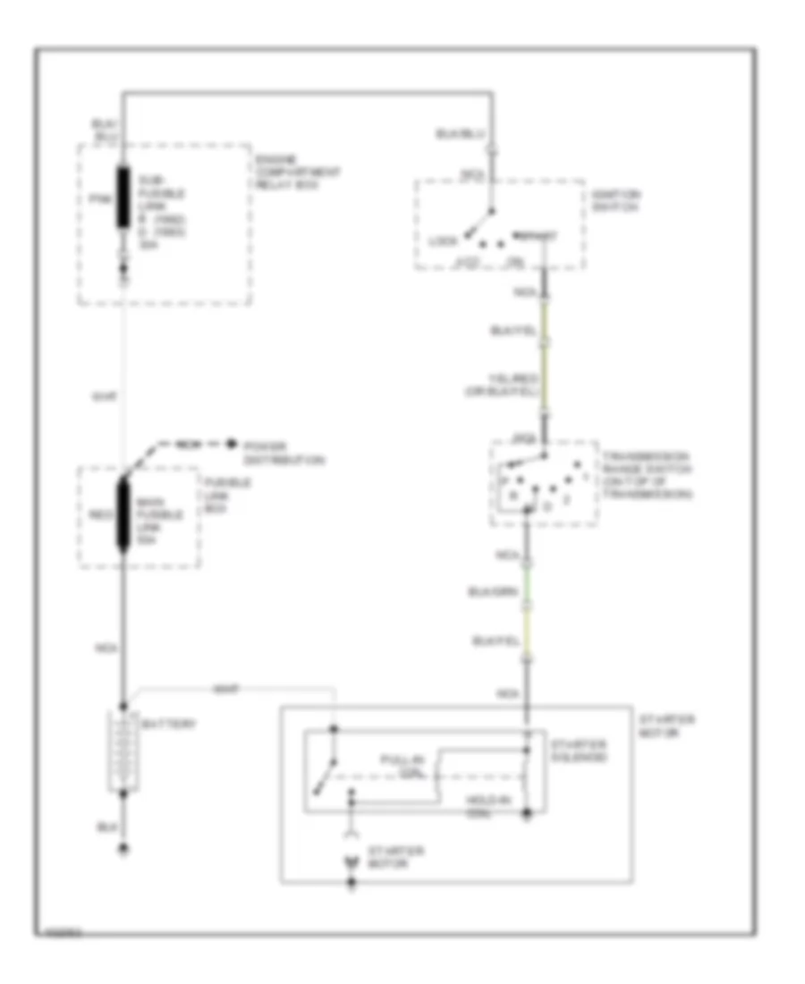 Starting Wiring Diagram, AT for Hyundai Excel GS 1992