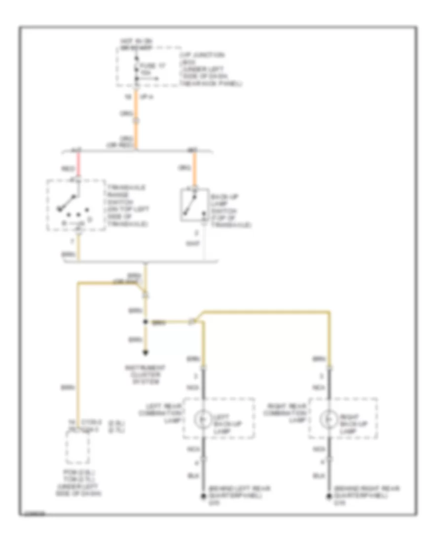 Back up Lamps Wiring Diagram for Hyundai Tucson GL 2006