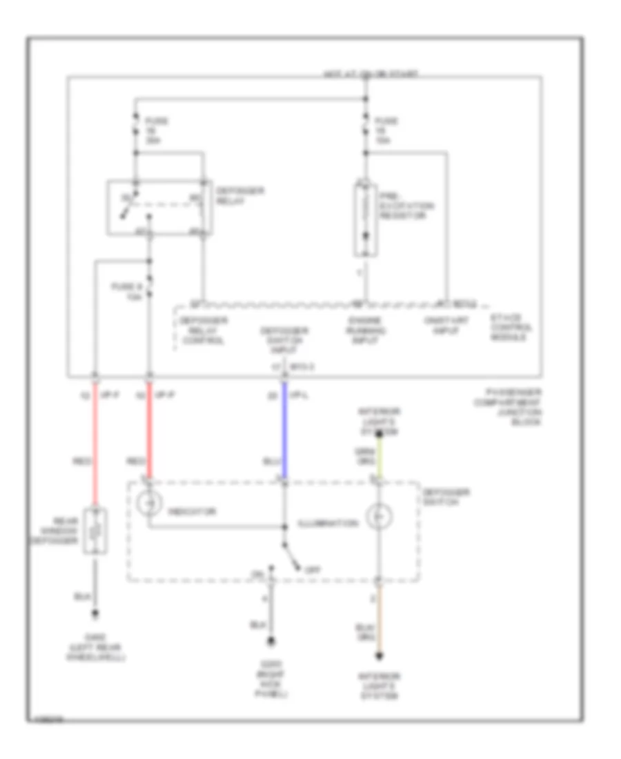 Defogger Wiring Diagram for Hyundai Santa Fe LX 2001