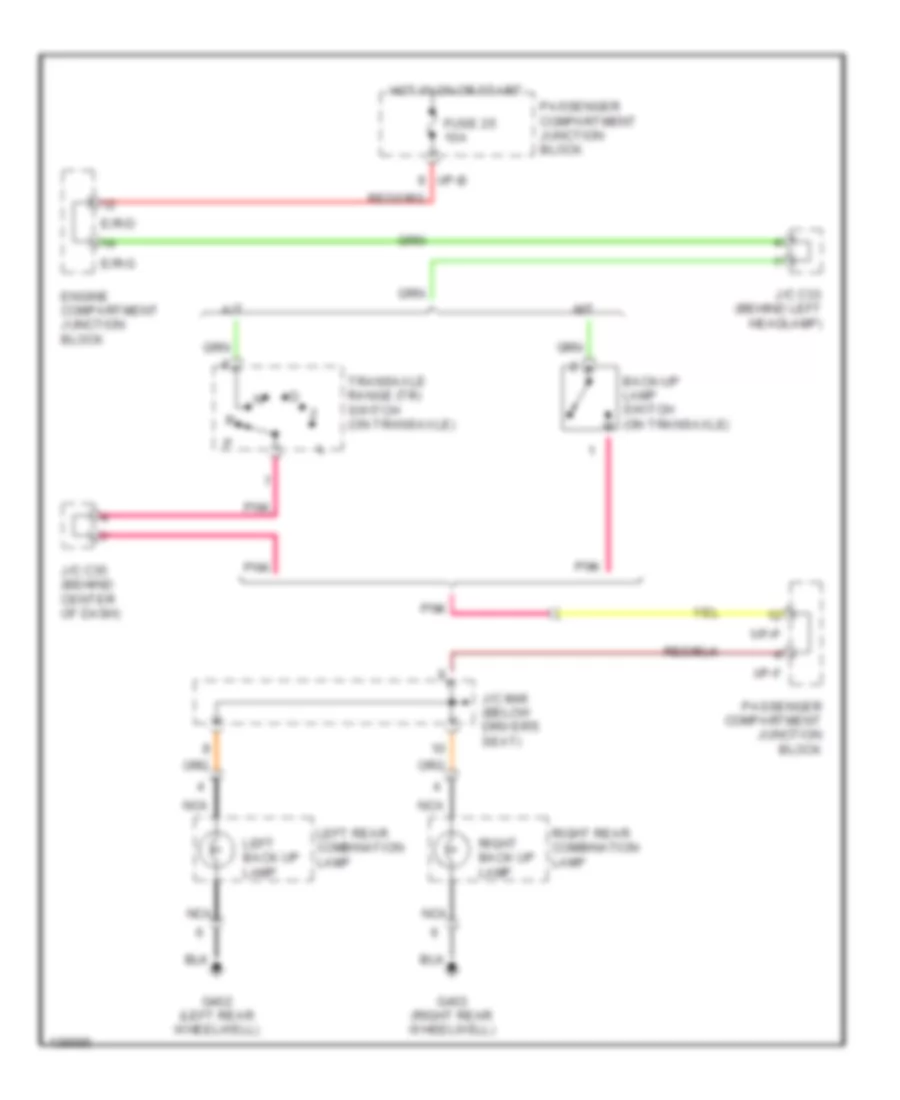 Back up Lamps Wiring Diagram for Hyundai Santa Fe LX 2001