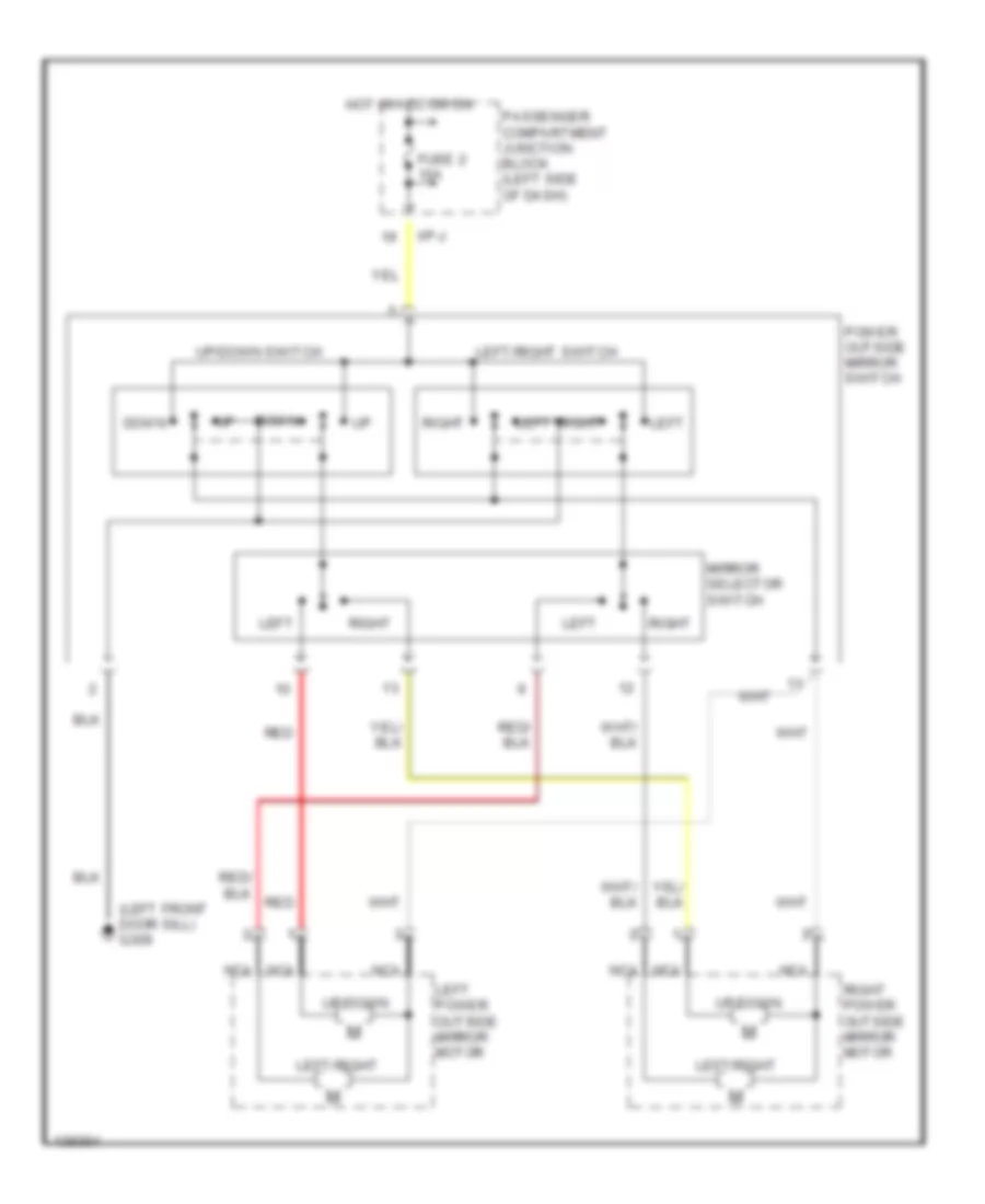 Power Mirror Wiring Diagram for Hyundai Santa Fe LX 2001