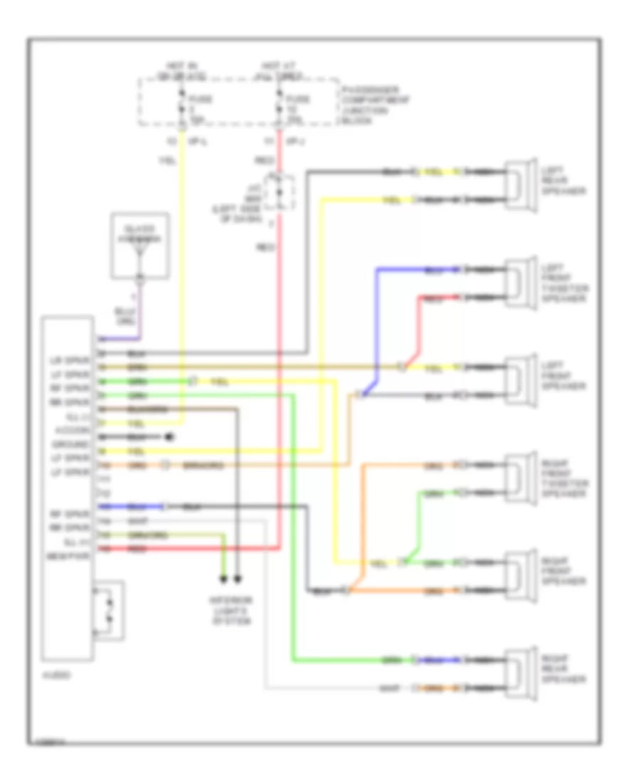 Radio Wiring Diagrams without Amplifier for Hyundai Santa Fe LX 2001