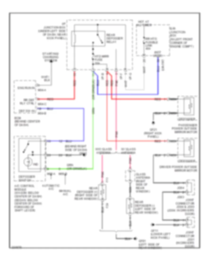 Defoggers Wiring Diagram for Hyundai Elantra Blue 2010
