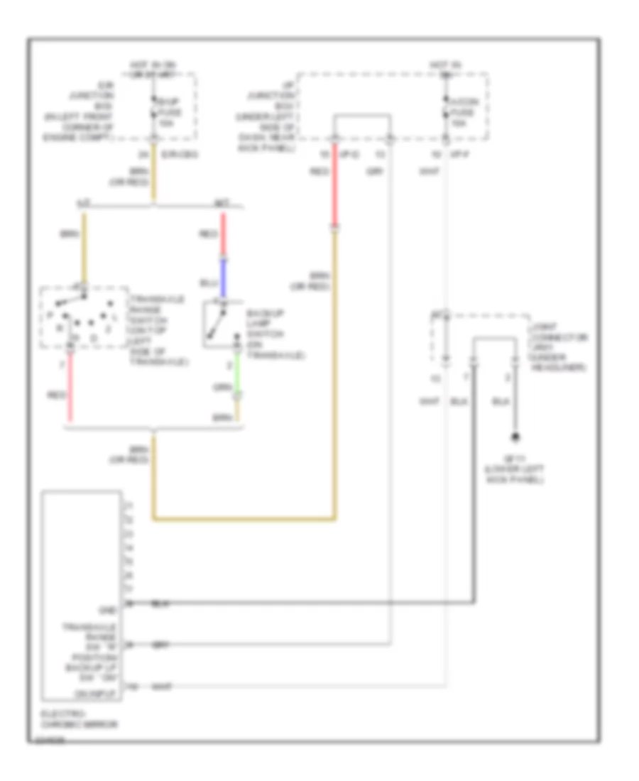 Electrochromic Mirror Wiring Diagram, without Home Link for Hyundai Elantra Blue 2010
