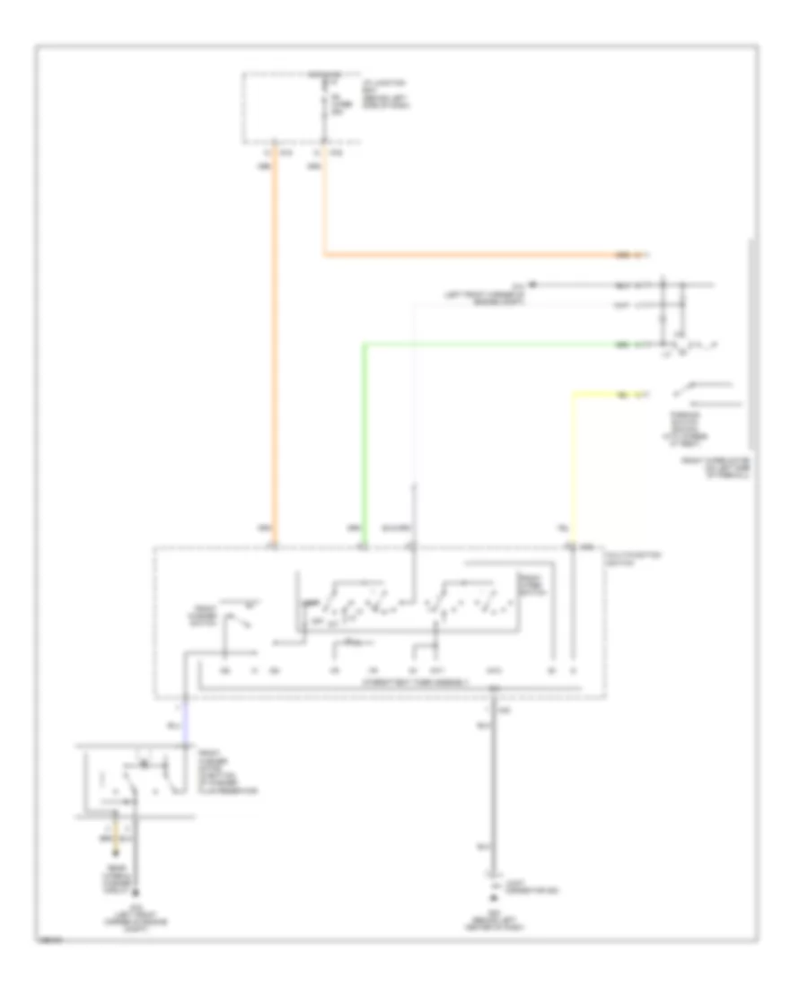 Электросхема передних стеклоочистителей дворников и омывателя лобового стекла для Hyundai Accent GS 2007