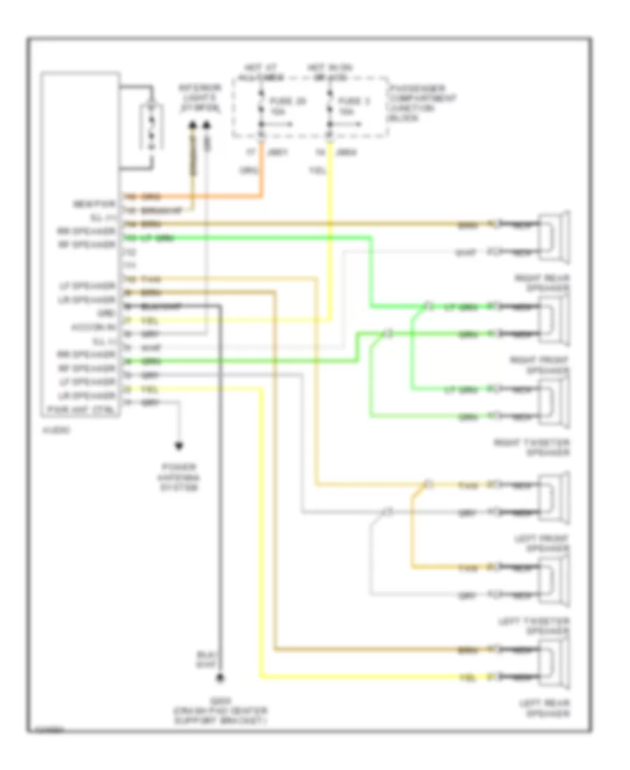 Radio Wiring Diagrams without Amplifier for Hyundai Sonata GLS 2001