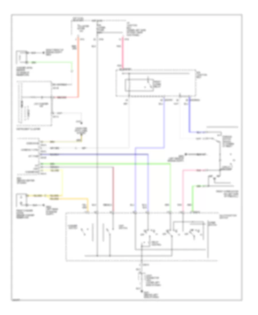 Электросхема стеклоочистителя, дворников и омывателя для Hyundai Elantra SE 2010