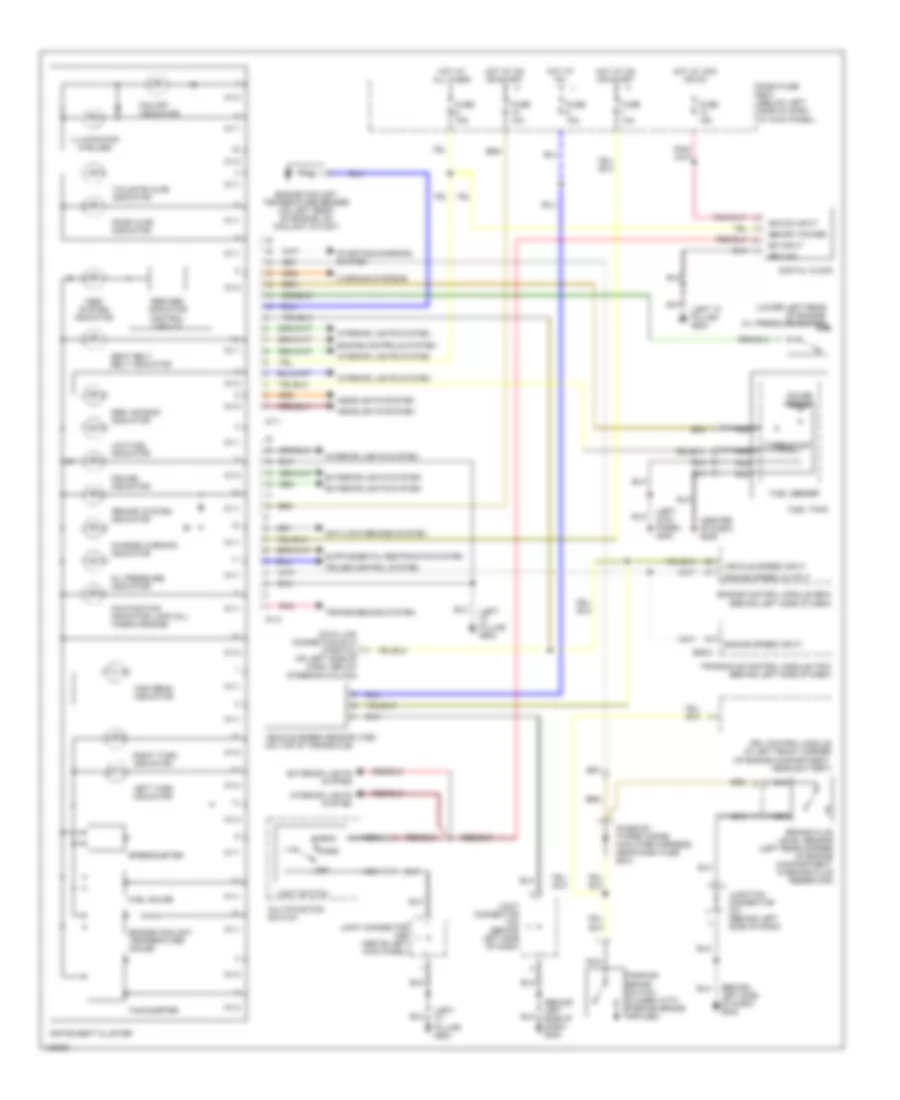 Instrument Cluster Wiring Diagram for Hyundai Tiburon 2001