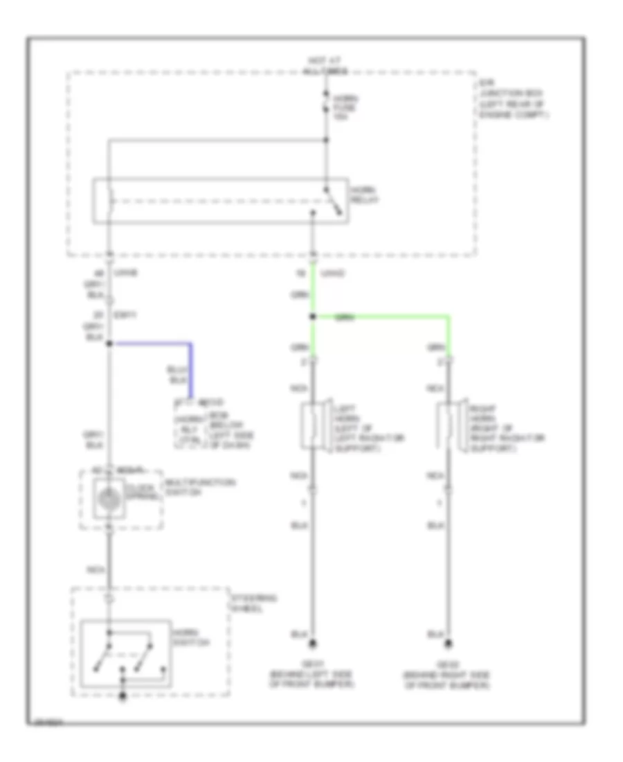 Horn Wiring Diagram for Hyundai Santa Fe GLS 2012