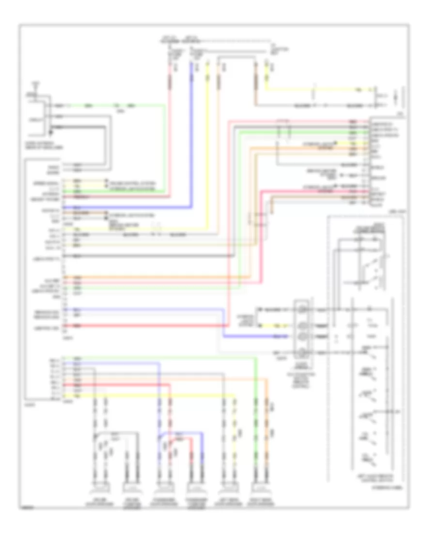 Radio Wiring Diagram, without Amplifier for Hyundai Santa Fe Limited 2012