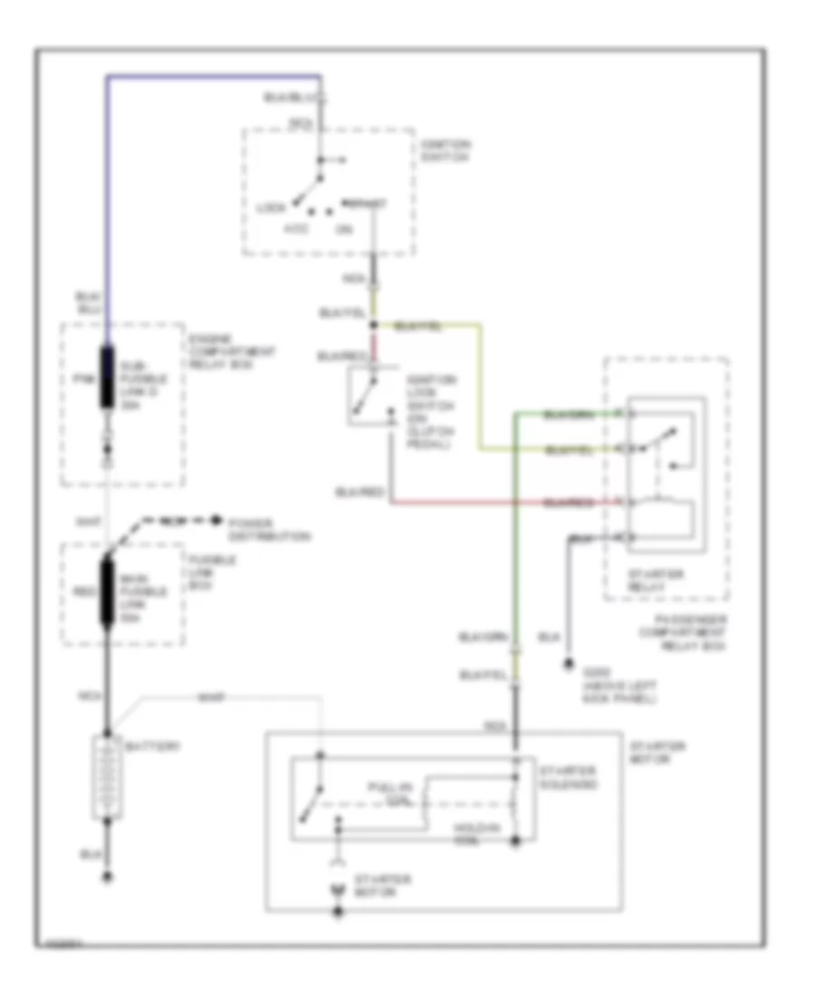 Starting Wiring Diagram, MT for Hyundai Excel 1993