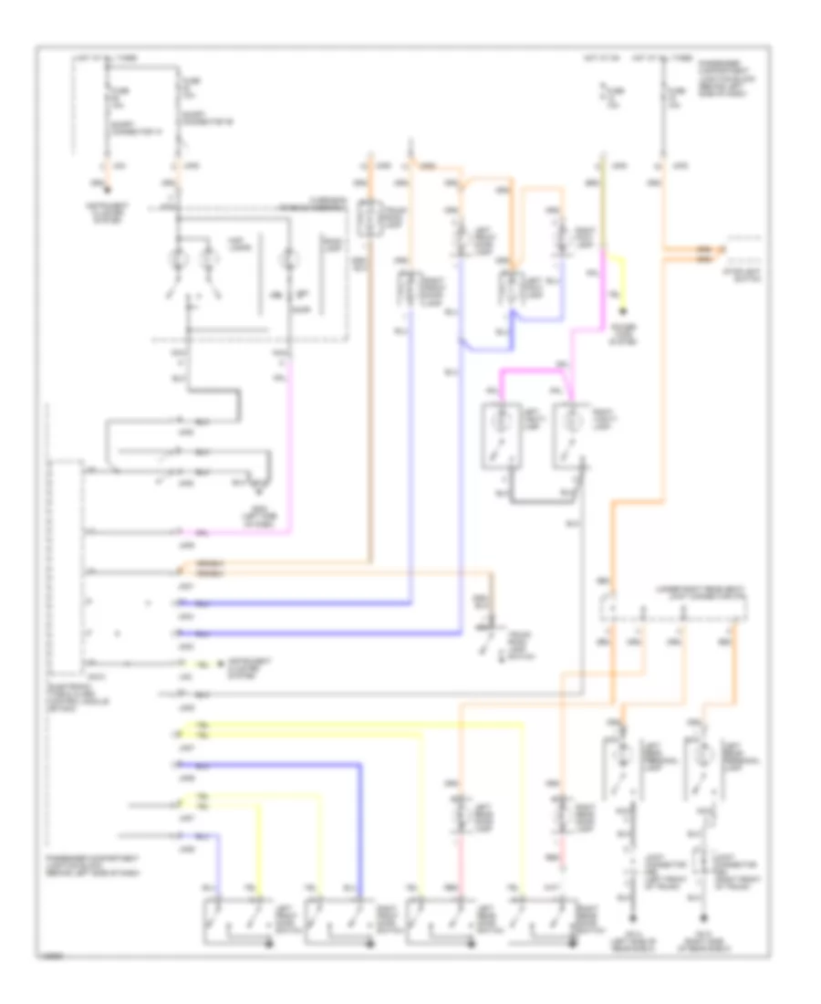 Courtesy Lamps Wiring Diagram, without Sunroof for Hyundai XG300 L 2001