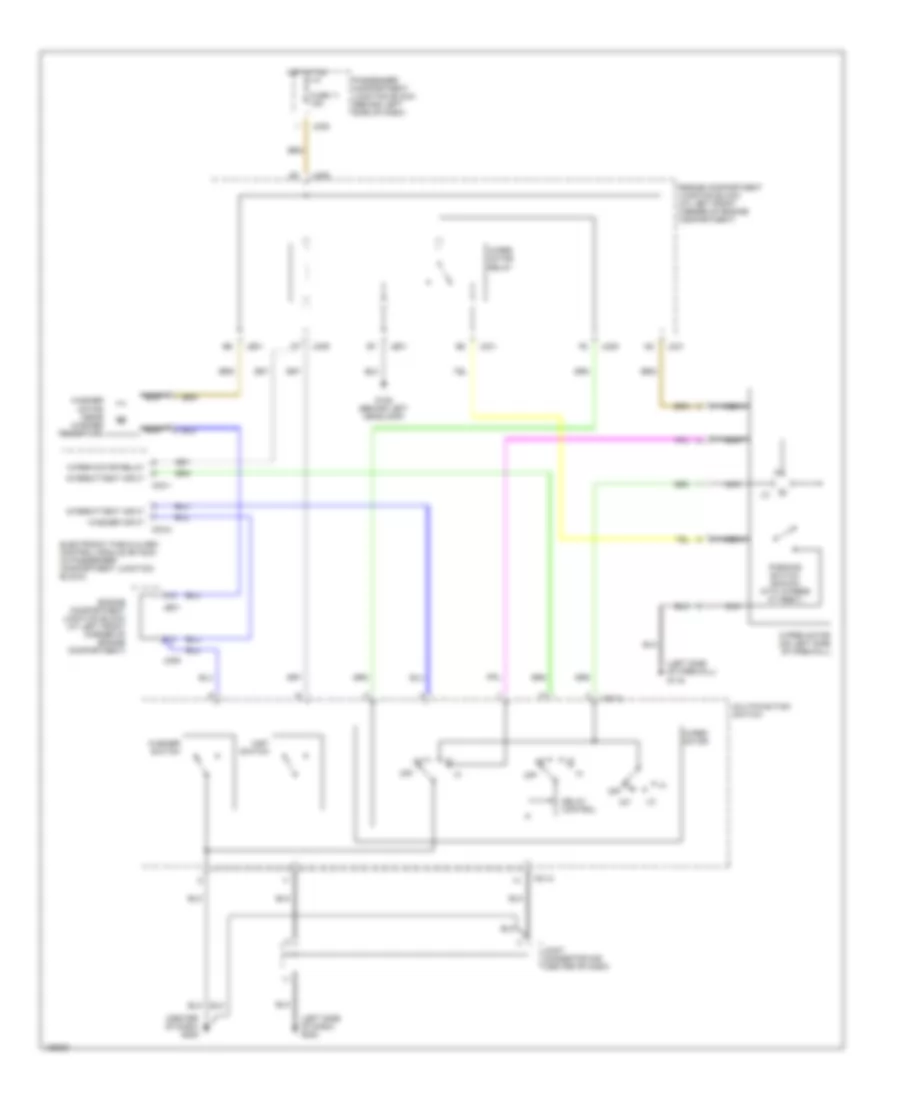 Электросхема стеклоочистителя, дворников и омывателя для Hyundai XG300 L 2001